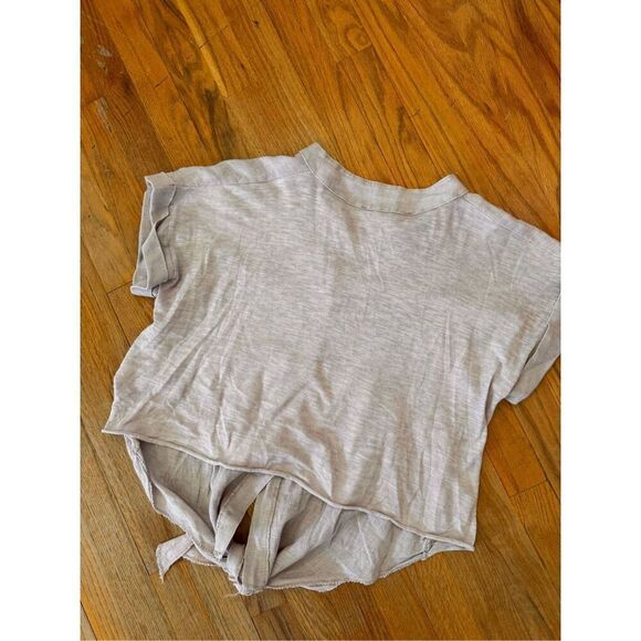 Scandal made in Italy Dainty Linen Tie Front Lavender Button Down Top Size L - Picture 6 of 10